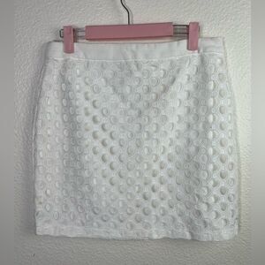white circle lazer cut lace skirt